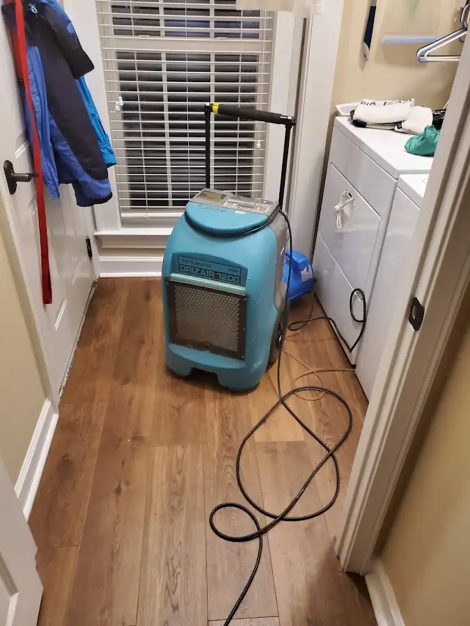Commercial dehumidifier deployed for Flood Damage Cleanup in Spring Garden